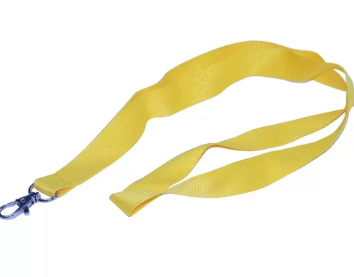 10-Piece FIS Flat Lanyard Yellow with Metal Hook 2X90cm - FSNA03-2CM/10