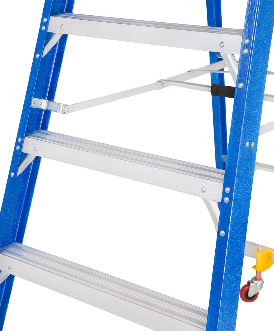 GAZELLE G3908 8 FT. SAFETOP FIBERGLASS PLATFORM LADDERFOR WORKING HEIGHT UP TO 14 FT.