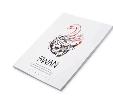 FIS Pack Of 8 Soft Cover Notebook, 96 Sheets A4 Swan Design 4 -FSNBSCA496-SWA4