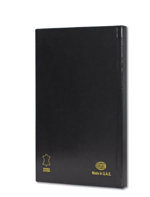 FIS Notebook Bonded Leather, Size A5, Italian Ivory Paper, 70 GSM, 196 Pages, 8 mm Ruled, 1 Side Padded Cover, Colour Black - FSNB1SA5IVBLBK