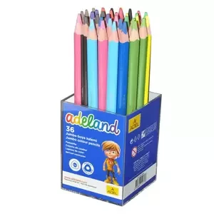 Adel Jumbo Trio Color Pencils, 12 Colors, Pack of 36 Pcs - ALCK2117510104