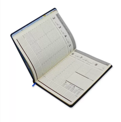 FIS Golden Executive Diary 2023 Arabic/English/French (1-Week at a glance) Italian PU Cover, Blue - FSDI36AEG23BL