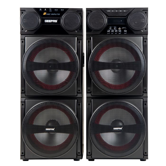 Hi-Fi Speaker System, Remote Control , GMS8517 | USB/SD/FM/BT, And MIC/AUX Input | 80000W PMPO | RGB Light On Woofer Grill | LED Light On The Treble