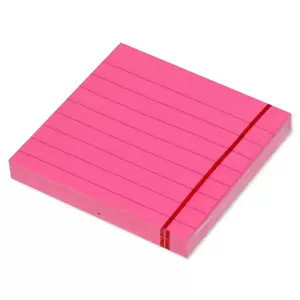 FIS Sticky Note Pad, 3X3 inches, Pack of 12, Ruled Neon Magenta -FSPO3X3RNMG