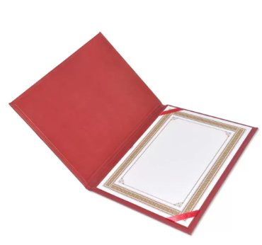 FIS A4 Certificate Folder Italian PU, Maroon - FSCLCERTPUMR