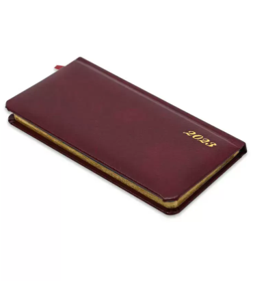 FIS 2023 Slim Diary Bonded Leather English 1-Side Padded Maroon - FSDI52EGB23MR