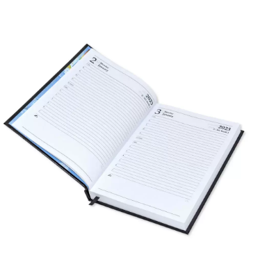 Fis 2023 A5 Diary,Vinyl, English 1 Side Padded Black -FSDI18E23BK