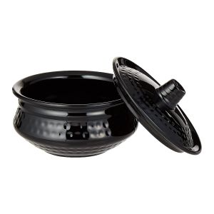 Royalford Biza Handi With Lid 50"/Durable Melamine Ware - Melamine - Black