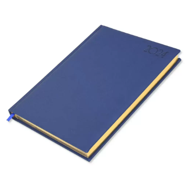 FIS Executive Diary 2024 (English) 1-Side Padded with Gilding, Blue - FSDI88EPG24BL