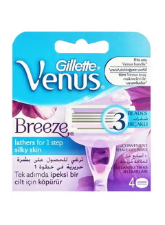 Gillette, Pack Of 4 Venus Breeze Razor Cartridges, Pink/White