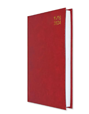 Fis 2024 A5 Diary,Vinyl, (Arabic/English) Hard Cover Red -FSDI21AE24RE