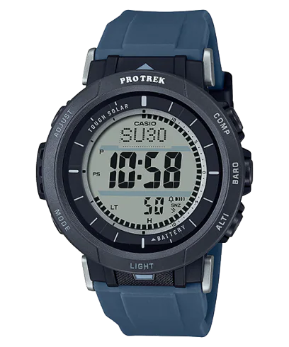 Casio Protrek PRG-30-2DR, Tough Solar Digital Watch for Men's , Blue