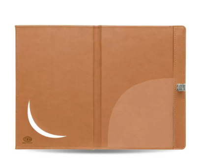 Bill Folders Brown Color, Italian PU Covers, Round Corners & Pen Holder, 175 x 245 mm - FSCLBFPHBR