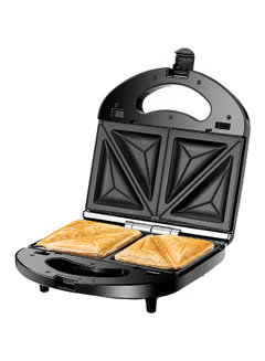 Sandwich & Grill Maker Non-Stick 2-in-1 Interchangeable Sandwich and Grill Maker With Indicator and Ready to Cook Lights 2 Years Warranty 780.0 W TS2120-B5 Black and Sliver