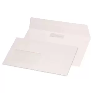 FIS Pack of 50 Executive Laid Paper Envelopes, 100 GSM, Peel & Seal, Size 115 X 225mm, Left Window Security Cut, Color Pink