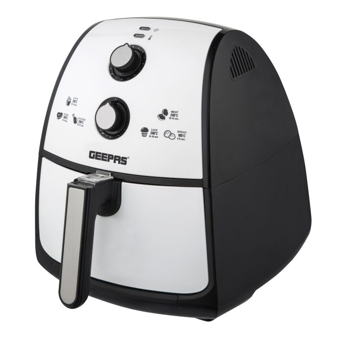 Geepas GAF6006 Air Fryer 4L - Overheat Protection, Rapid Air Circulation, Led Lights, 60 Minutes Timer, Prepare Variety Of Dishes| Dishwasher Safe, Temperature Control, Non Stick Coating With Detachab