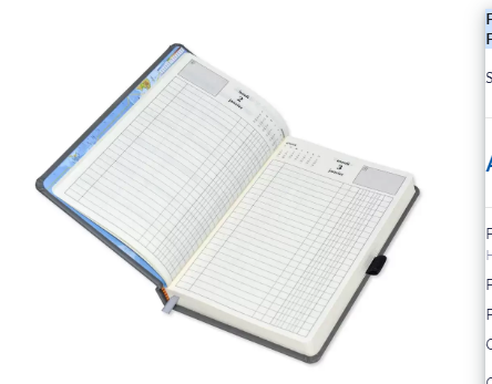 FIS French Diary 2023, PU 1-Side Padded, Round Corner, Grey - FSDI29FRPU23GY