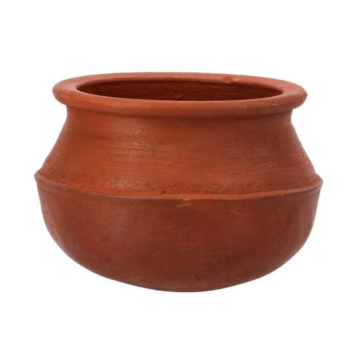 Sambar Pot, Handmade Clay Cookware, RF10583 | 100% Natural Clay | Non-Toxic & Eco-Friendly | Can Be Used On Gas Stove Or Open Fire | Earthen Pot/ Clay Pot For Curry, Sambar, Rice