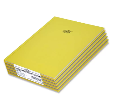 5-Piece FIS Neon Hard Cover Notebook Single Line A4, 100-Sheets, Lemon - FSNBA4N210