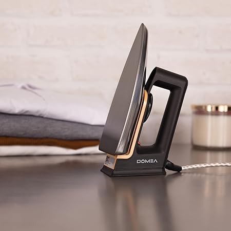 DOMEA 1000 Watts Light Weight Dry Iron With Non-Stick Teflon Coating Plate| Adjustable Thermostat | Elegant Design, Suitable For All ClothTypes, For Fast Ironing, Home Indoor Use| 2 Years Warranty