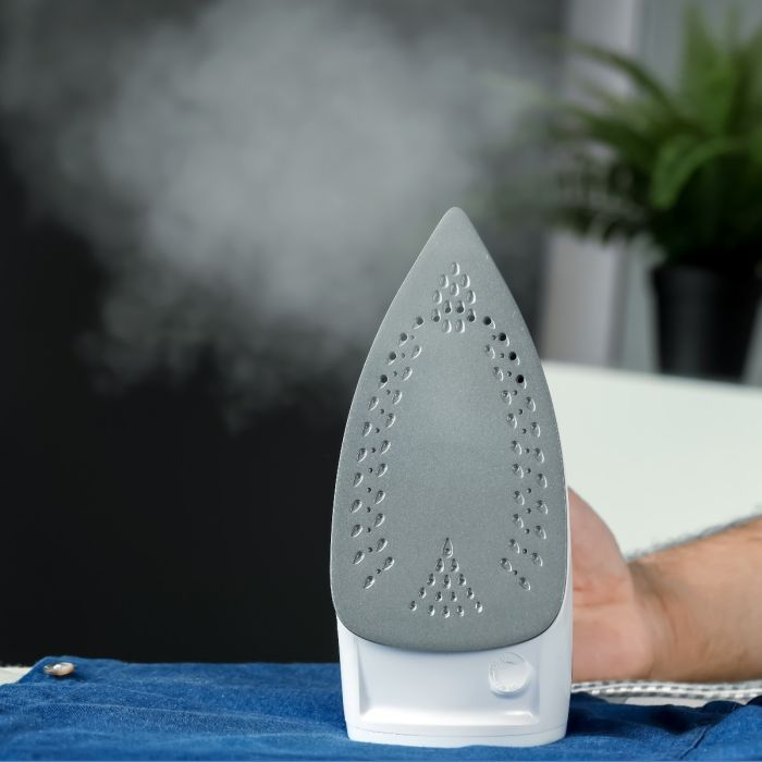 Geepas GSI7806 800W Dry Iron With Foldable Handle - Non-Stick Coating Plate & Adjustable Thermostat Control | Steam Shot, Transparent Water Tank, Durable Material | 2 Years Warranty