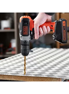 18V Lithium-ion Cordless Drill Driver With Battery And Charger Orange/Black