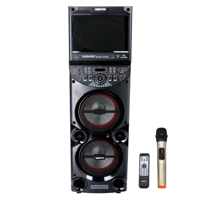 Portable Rechargeable Bluetooth Speaker With 15" Touch Screen, Remote & Mic GMS11166 Geepas