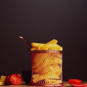 Royalford Iron Fried Basket - Iron - Red - RF10307