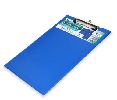 FIS PVC Double Clipboard, F/S Size with Wire Clip 12cm, Blue - FSCB0301BL