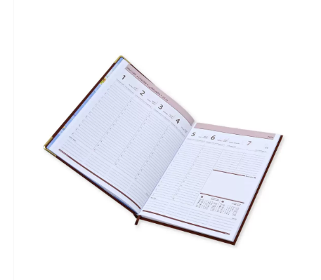 FIS Executive Diary 2024 Brown (Arabic/English/French) 1-Week at a glance, FSDI33AE24BR