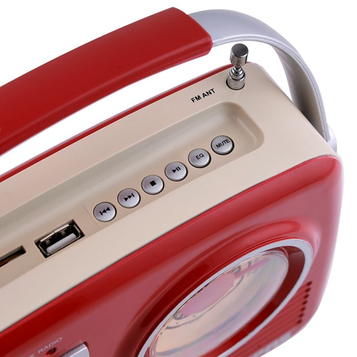 Geepas Rechargeable Radio With Bluetooth - AM/FM Portable Radio Battery Operated Radio| Standard Earphone Jack, Large Knob| 2 Years Warranty