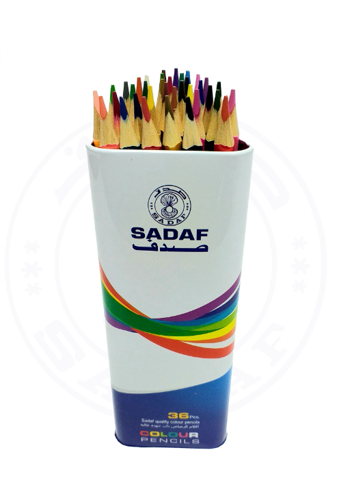 SADAF COLOR PENCIL 36PCS/BOX FLAT TIN PACK