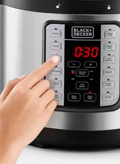 Smart Steam Pot Electric Pressure Cooker 7 In 1, With 12 Programs 6.0 L 1000.0 W PCP1000-B5 Silver/Black