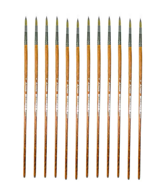 Artmate Artist Brushes Round 6 Size, Set Of 12 Pieces - Jiabsx101r-6