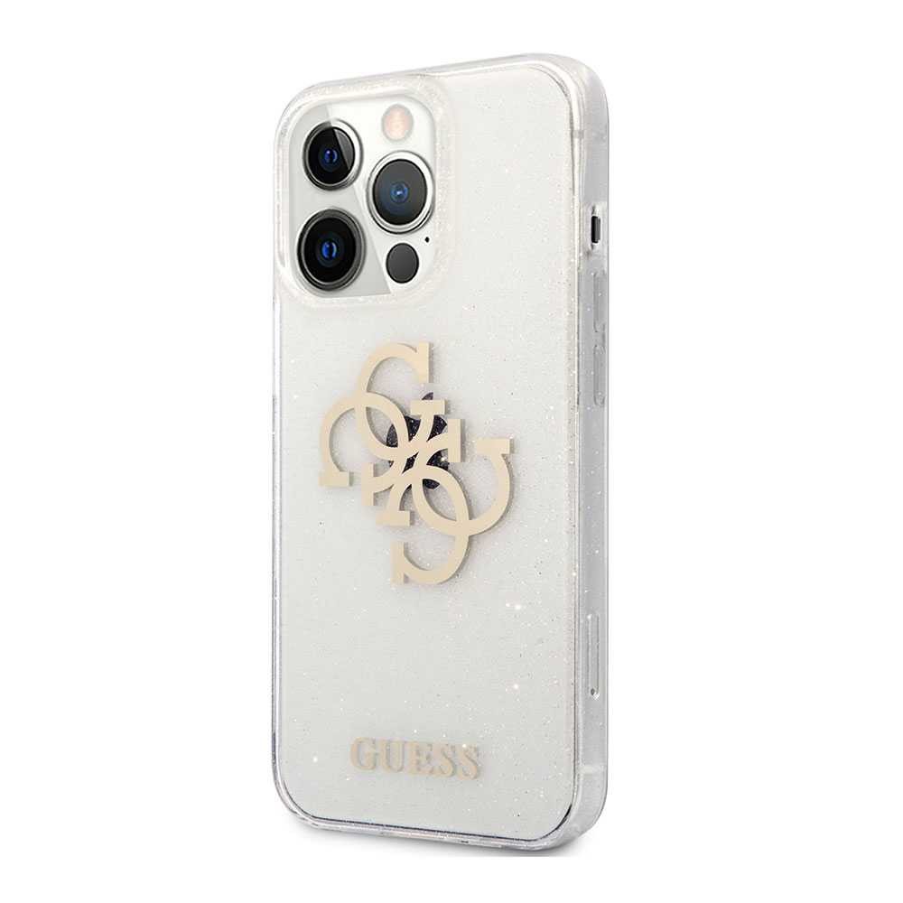 Guess TPU Full Glitter Cases 4G Logo For iPhone 13 Pro (6.1") - Transparent