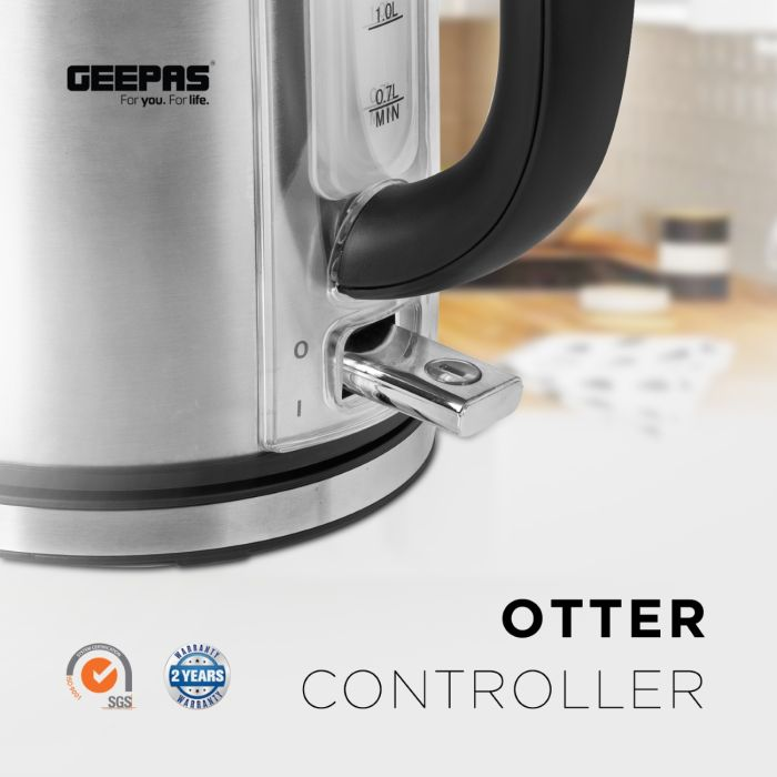 1.7L Electric Kettle - 3000W Cordless Fast Boil Quiet For General Use, Stainless Steel Body, Otter Controller - 2 Year Warranty