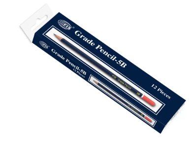 Box of 12 Packs 5B Grade Pencil Set Navy Blue/Red - FSPE5B