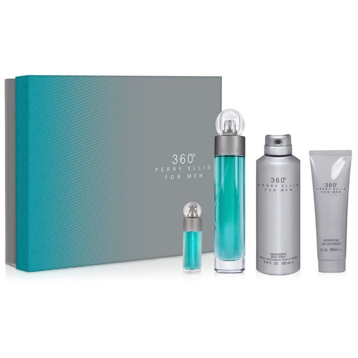 PERRY ELLIS 360° (M) SET EDT 100ML + BODY SPRAY 200ML + EDT 7.5ML + SG 90ML