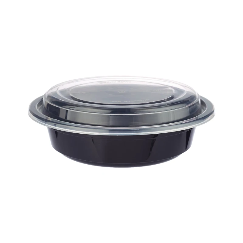 Black Base Round Container With lid 5 Pieces