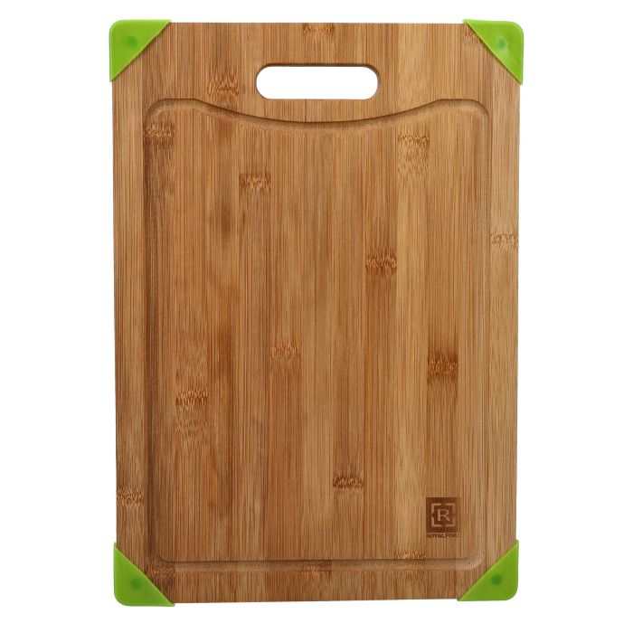 Royalford Organic Bamboo Cutting Board (40x28x1.5CM) - Large Kitchen Cutting Board | Best For Food Prep, Meat, Vegetables, Bread & Cheese | Durable, Lightweight Design & Eco Friendly Material