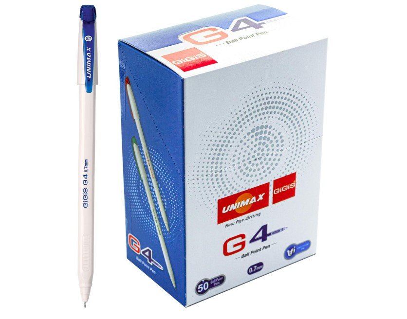 Unimax GIGIS G 4 0.7mm Ballpoint Pen (50 Pcs Box ) Blue