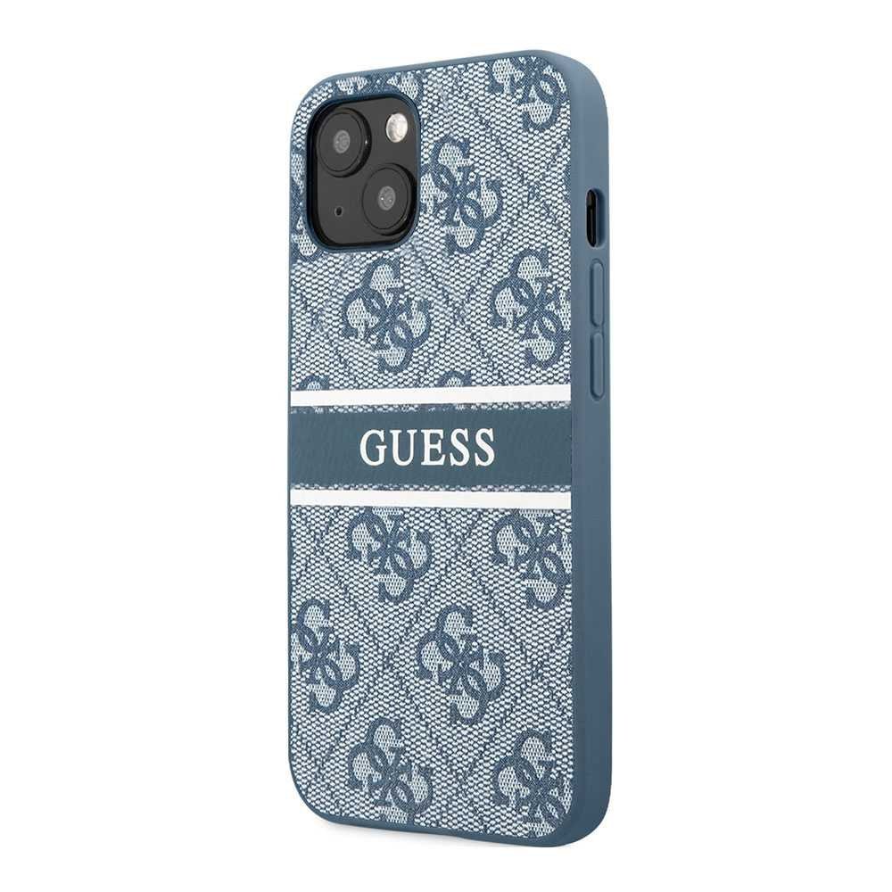 Guess 4G PU Leather Case With Printed Stripe For iPhone 13 Mini (5.4") - Blue