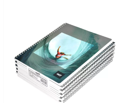LIGHT Pack of 10 Design Spiral Soft Cover Notebook,With Border,10X8 Inches (25.4 X 20.32 cm) 80 Sheets - LINB108801613S