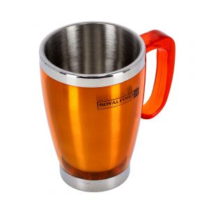 Royalford 14Oz Double Wall Travel Mug - Stainless Steel - Orange - RF5129OR