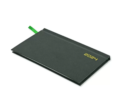 Fis 2024 Slim English Diary Vinyl Hard Cover Green -FSDI51E24GR