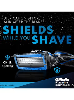 ProShield5, Chill 4 Blade, Refills Blue/Silver