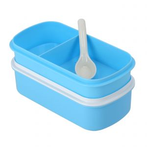 Royalford Airtight Lunch Box With 2 Layer - Stainless Steel - Blue