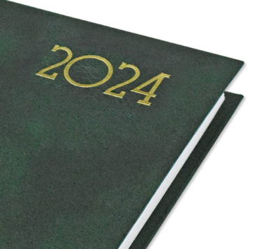 FIS Diary 2024 English (Saturday & Sunday Combined) A5, Green - FSDI90E24GR