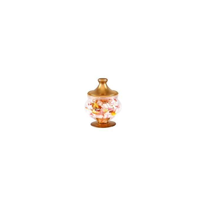Royalford RF9517 Candy Storage Box With Lid 16.5x21 Cm - Portable Candy Sweet Jar Covered Sugar Bowl Small Decorative Cookie | Transparent Body | Ideal For Chocolates, Candy, Cookies & More