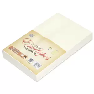 FIS Pack of 50 Executive Laid Paper Envelopes, 100 GSM, Peel & Seal, Size 7.5 X 5 Inch, Color Green